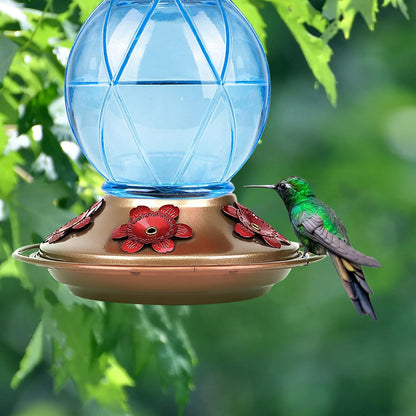 Hummingbird Feeders for Outdoors Hanging, Glass Hummingbird Feeder, Wild Bird Feeder with Five Feeding Ports, 20 Ounces, 2 Pack, Purple and Blue, Birthday Gifts for Women Men, Gifts for Mom Dad